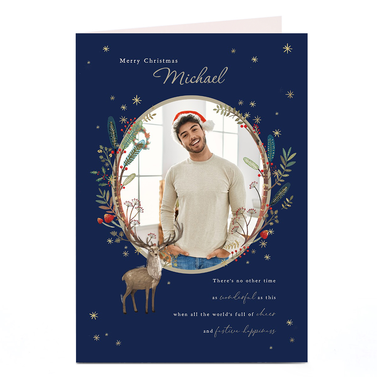 Photo Christmas Card - Stag Scene