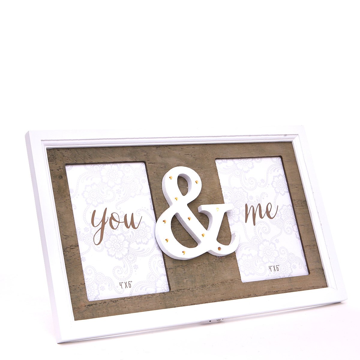 Wooden Light Up You & Me Photo Frame