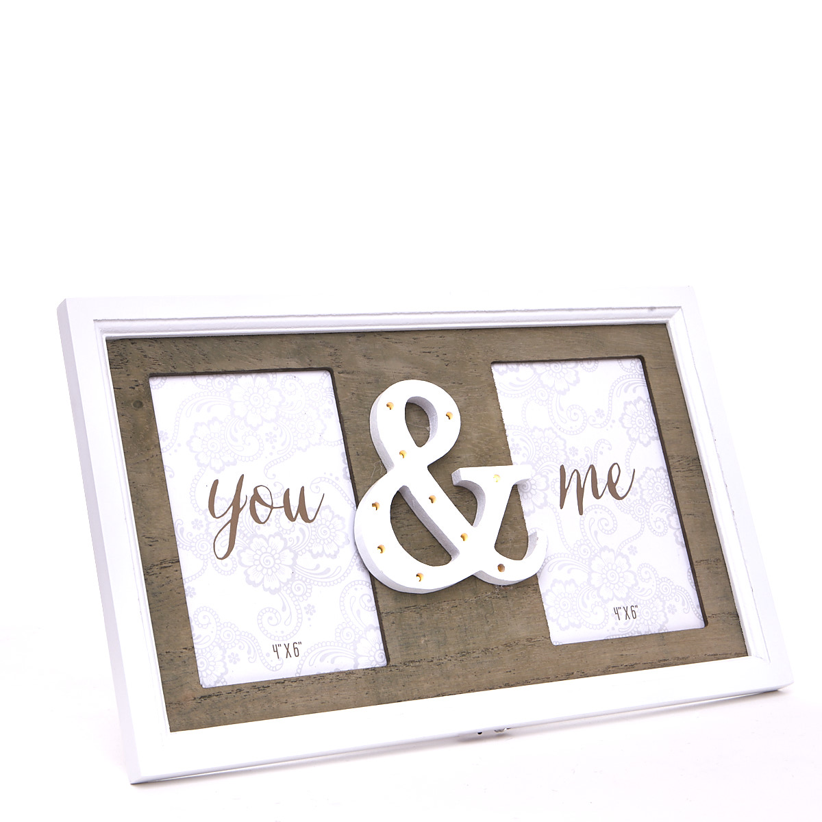 Wooden Light Up You & Me Photo Frame