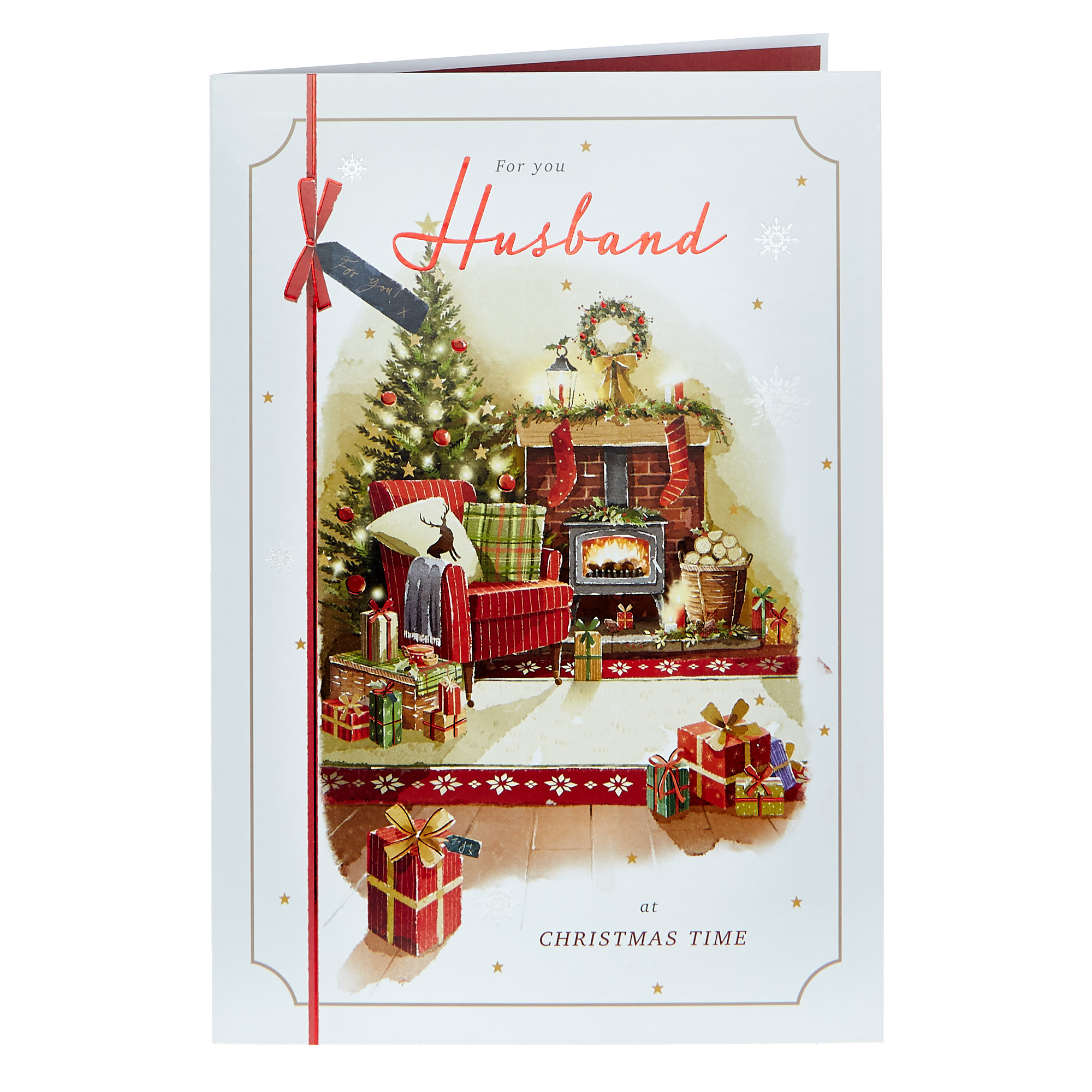 Christmas Card - For You Husband Fireplace 