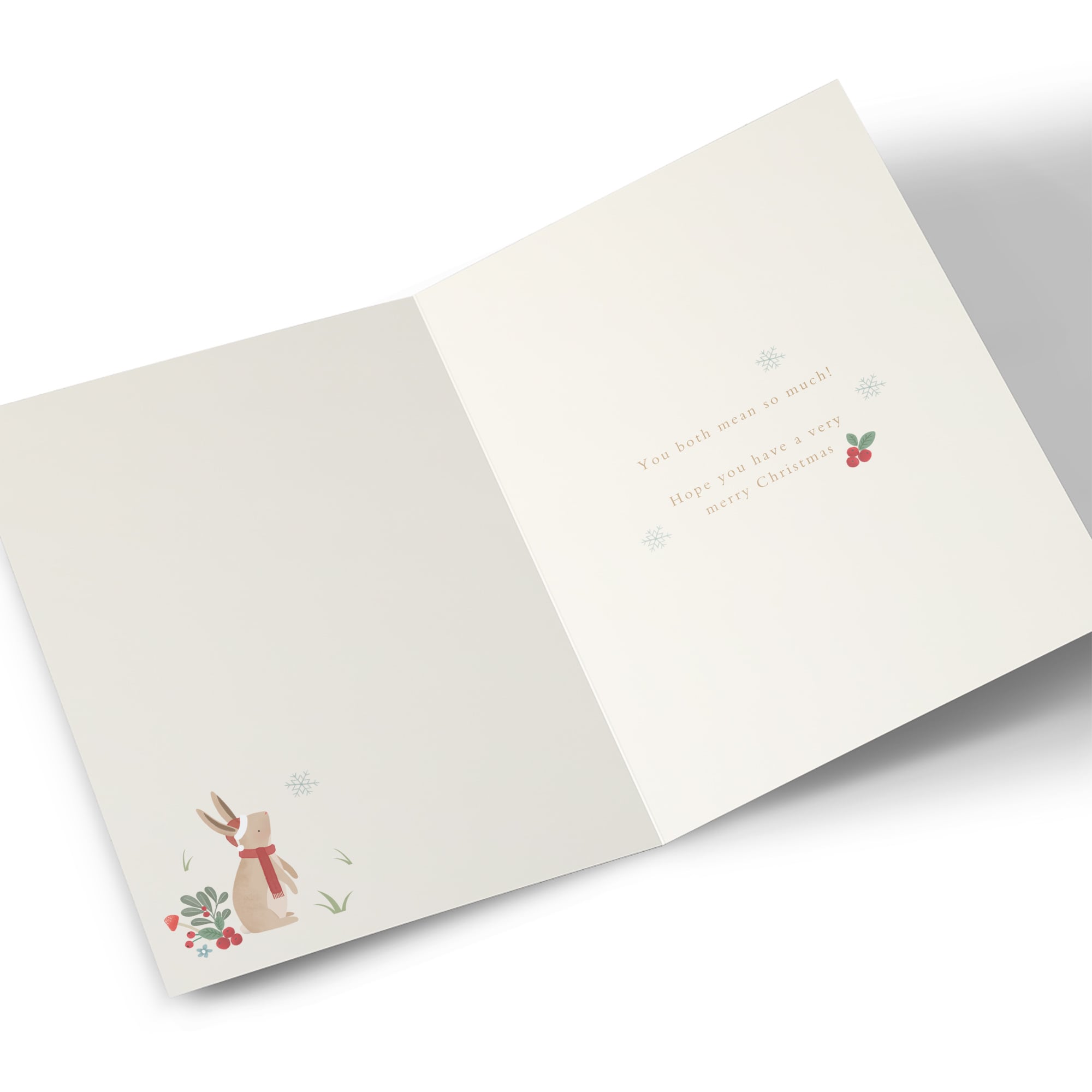 Christmas Card - Leaping Rabbits, Mum & Dad