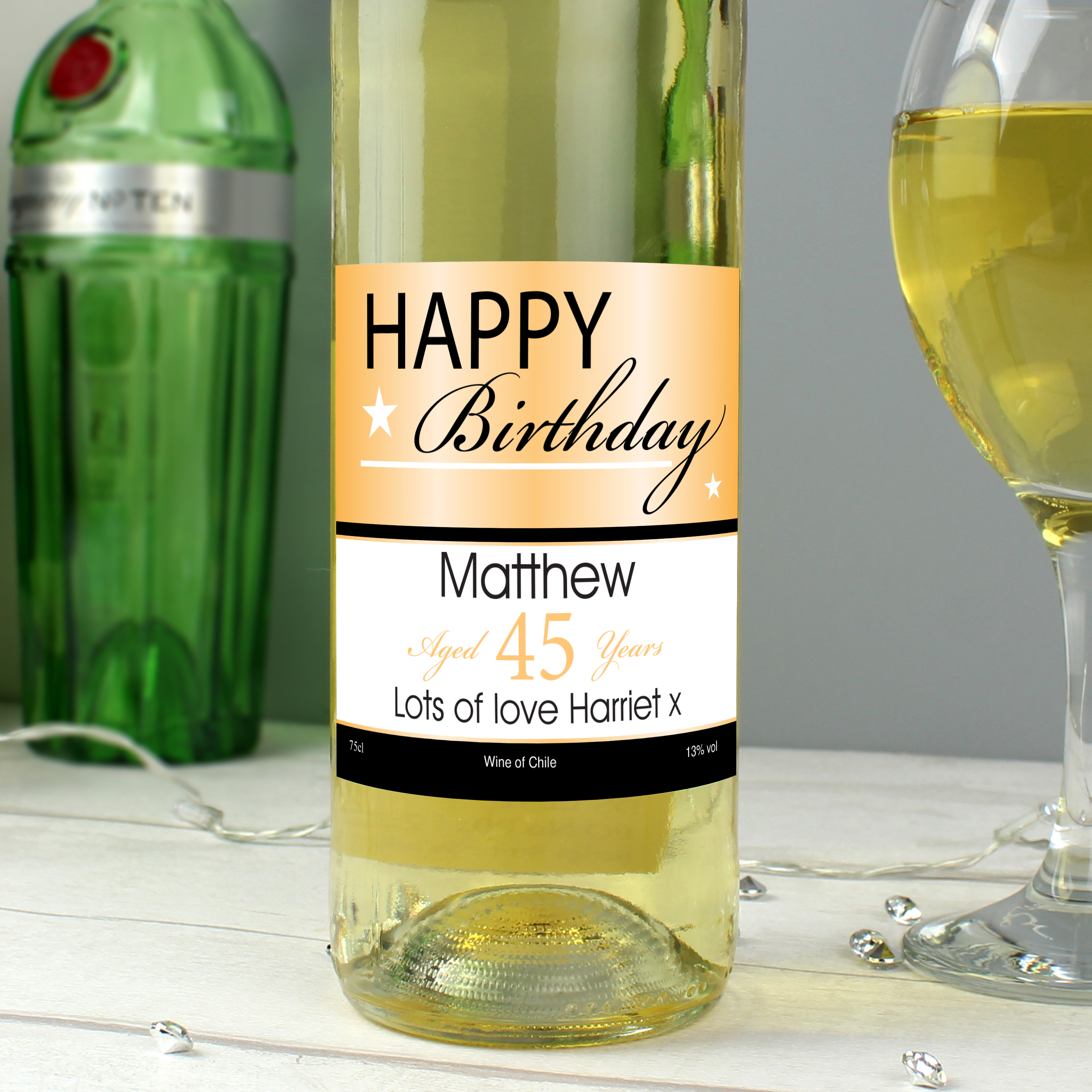 Personalised Happy Birthday White Wine 75cl