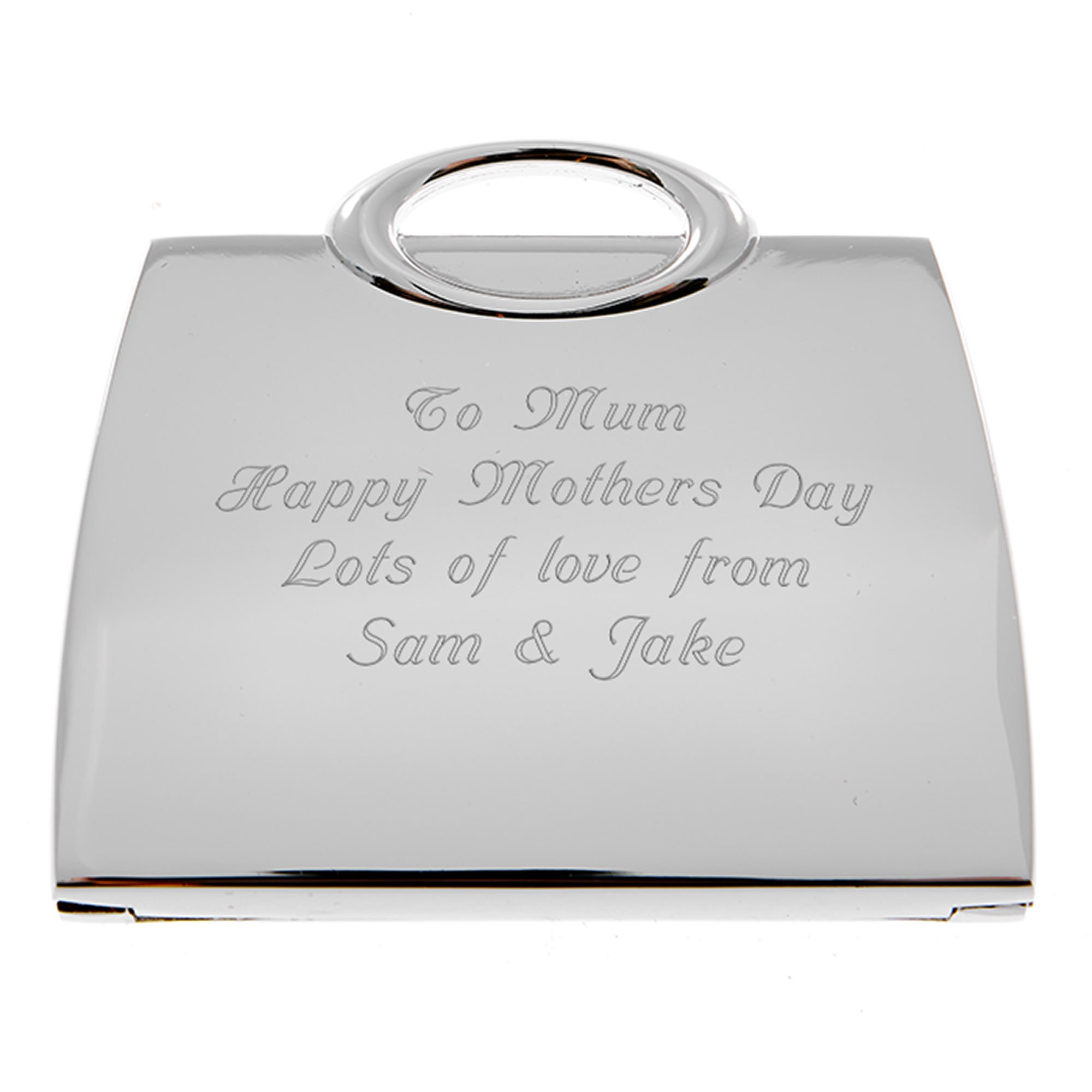 Personalised Engraved Handbag Compact Mirror