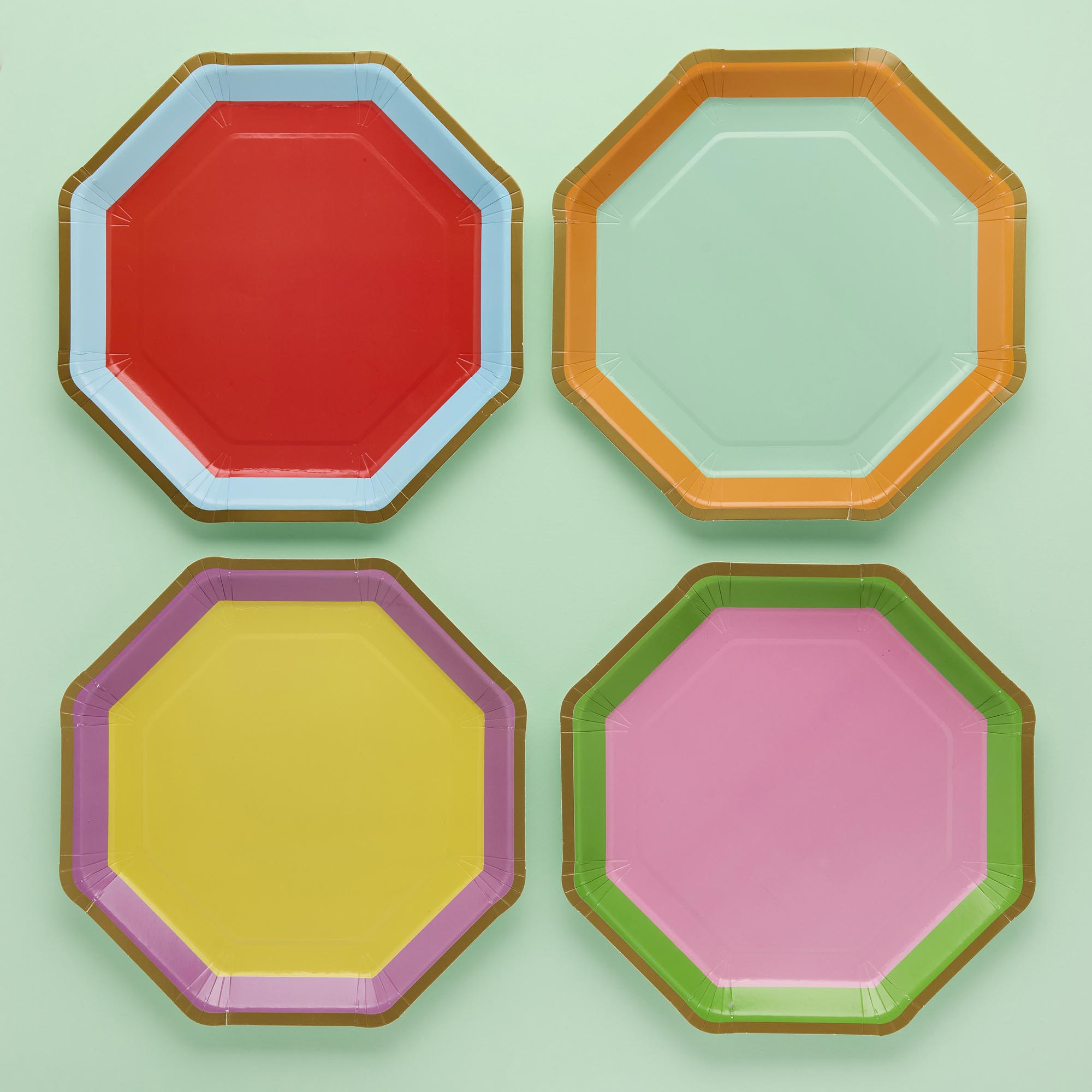 Premium Brights Paper Plates - Pack of 8