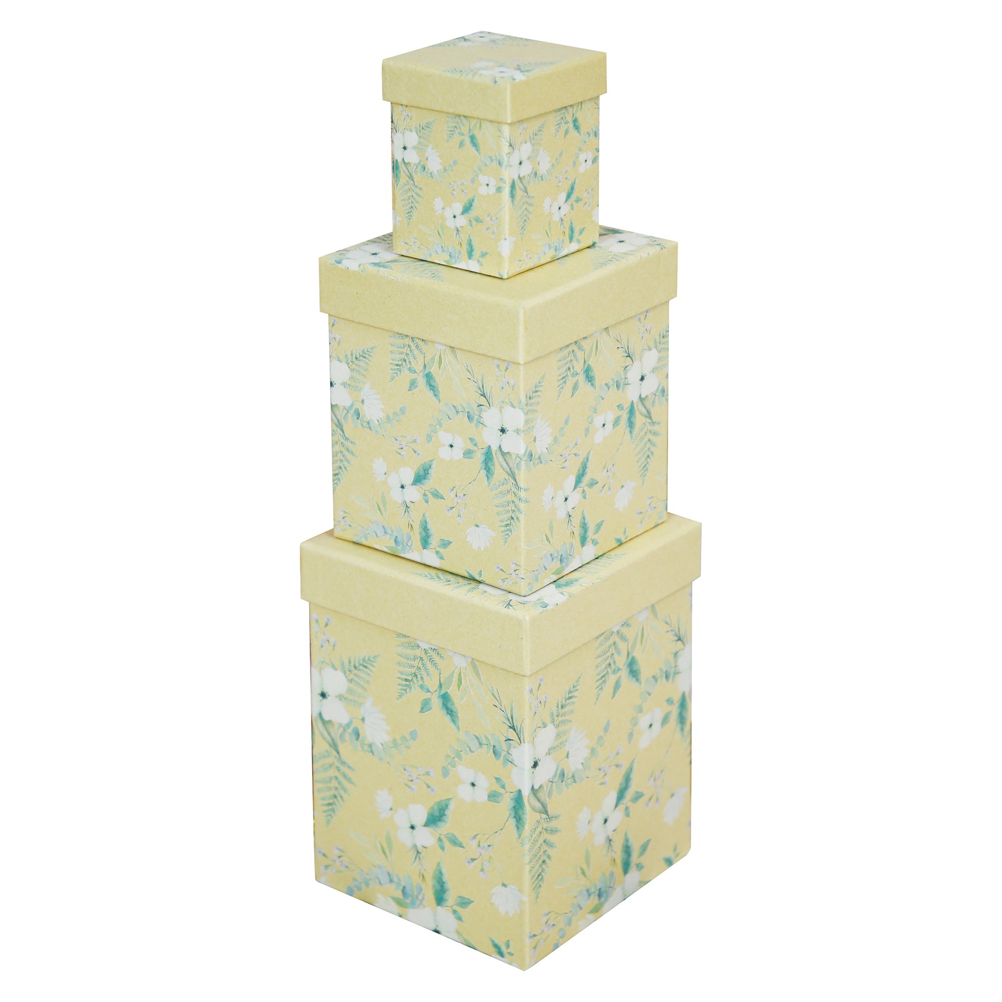 Jeff Banks Recyclable Floral Kraft Gift Boxes - Set of 3