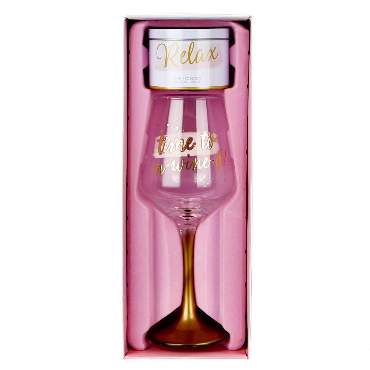 Wine Glass & Candle Set - Time To Un-wine-d