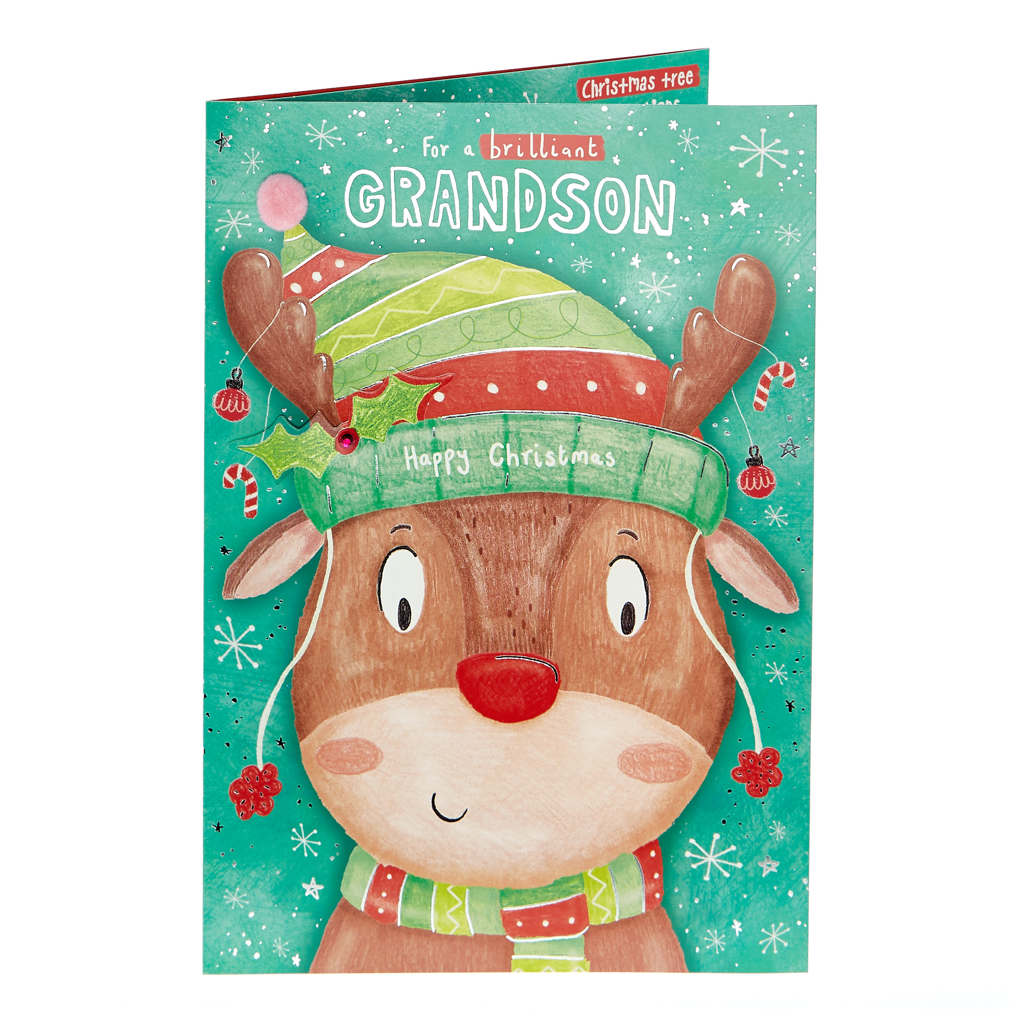 Christmas Card - Brilliant Grandson Reindeer 