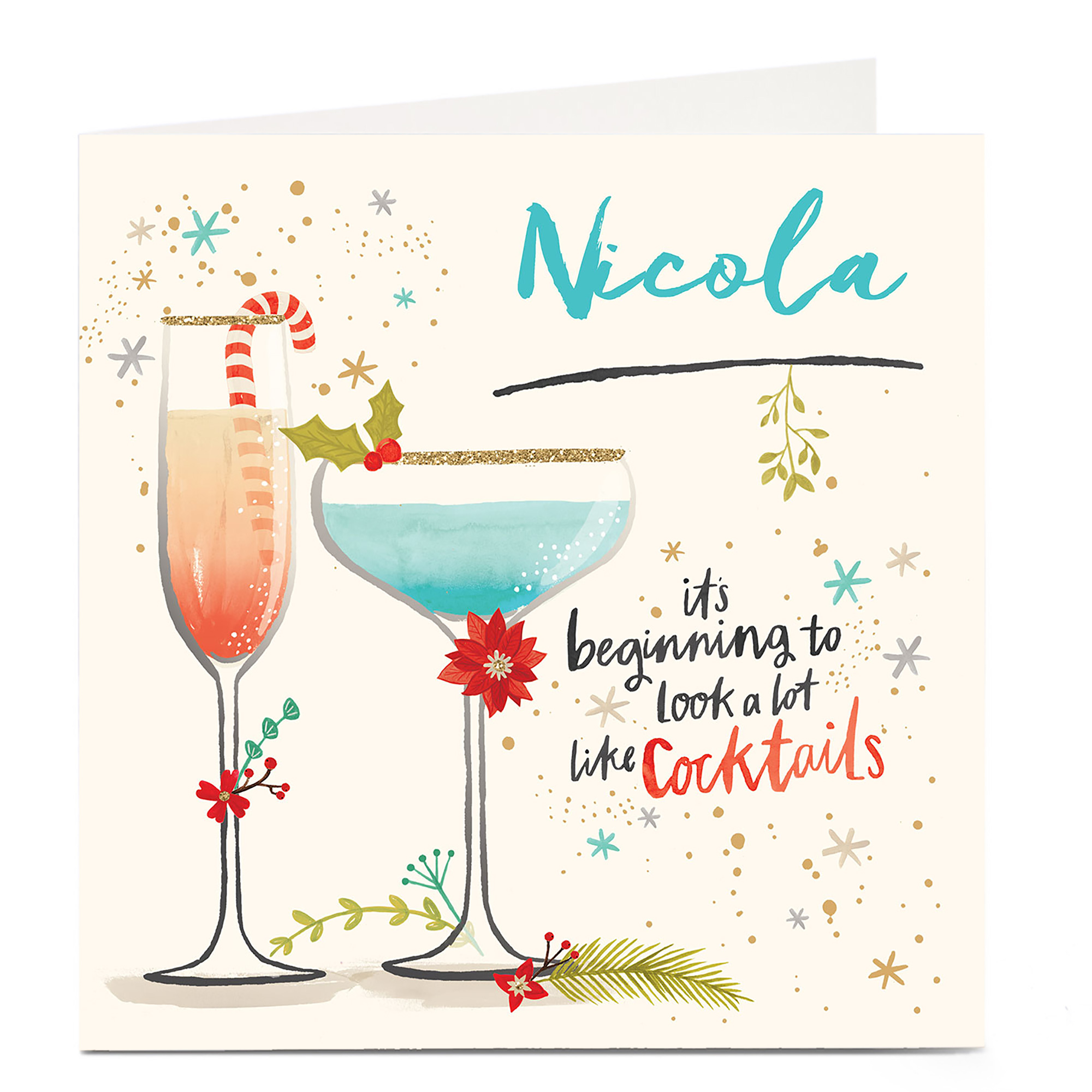 Personalised Christmas Card - Christmas Cocktails