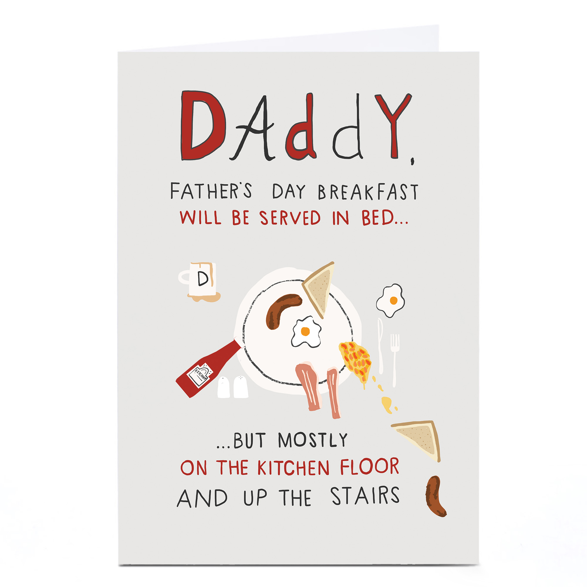 Personalised Father's Day Card - Daddy, Breakfast In Bed