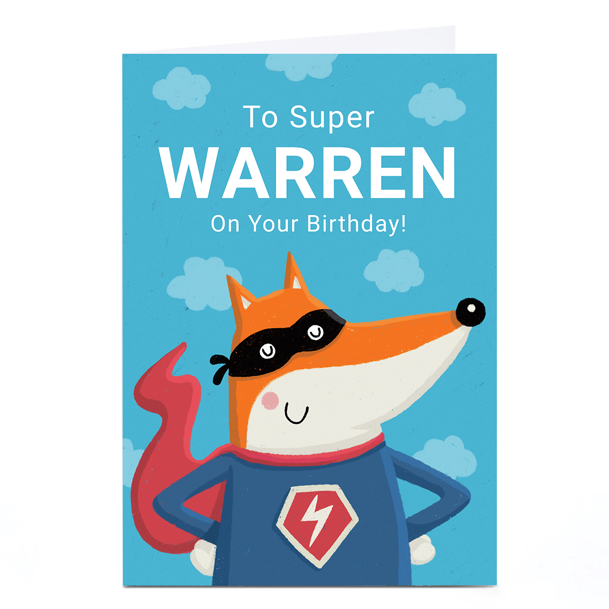 Personalised Dumpling Green Birthday Card - Super Fox