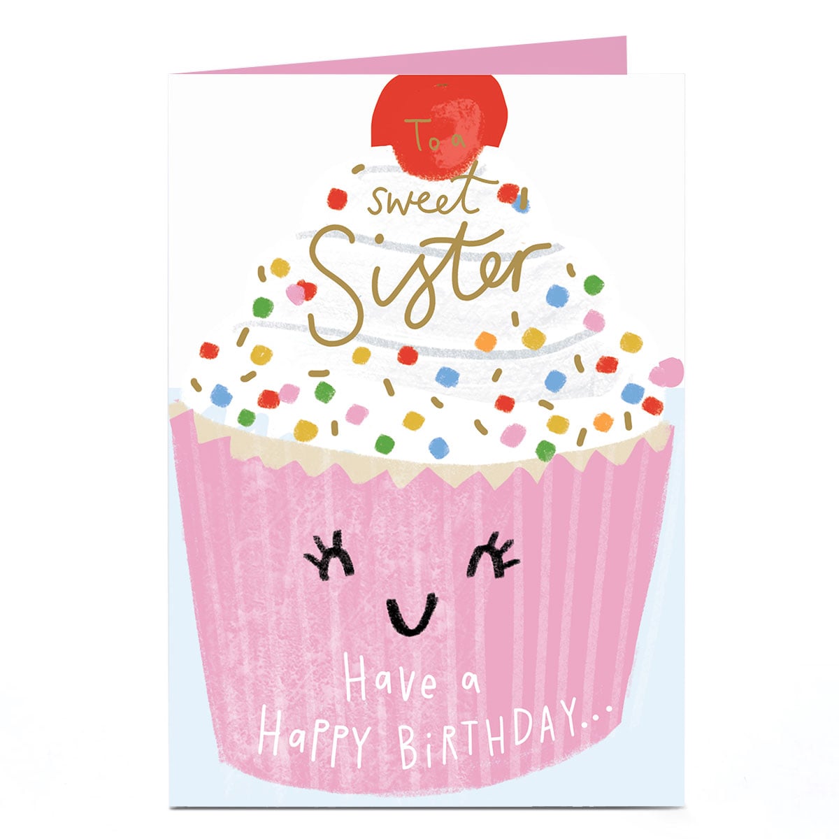 Birthday Card - Sweet Cupcake, Sister