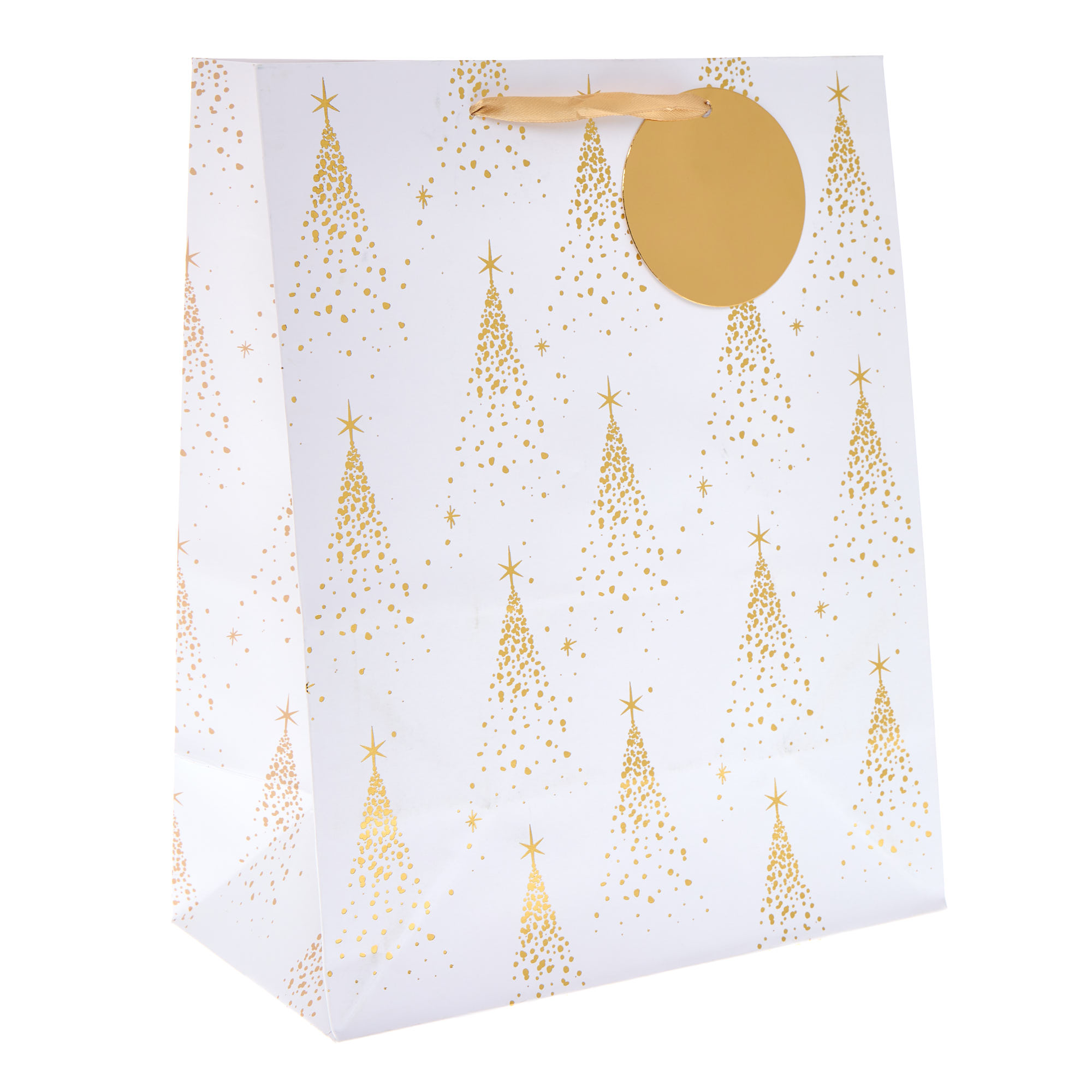 Image of Navy &amp; Gold Confetti Large Portrait Christmas Gift Bag
