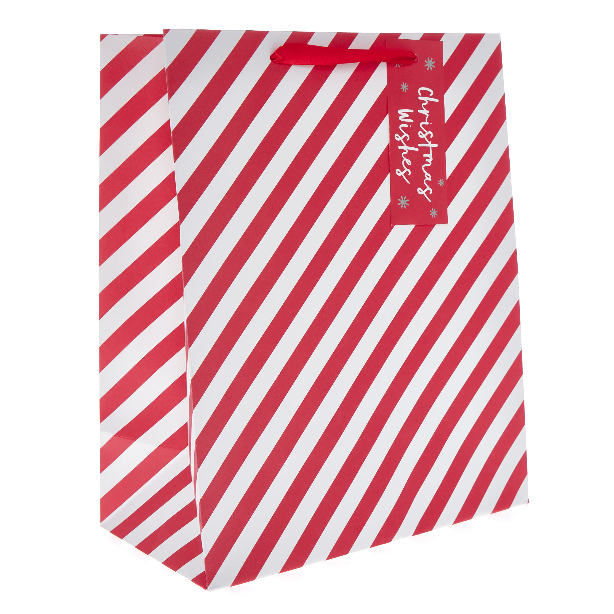 Candy Cane Christmas Wishes Large Portrait Gift Bag
