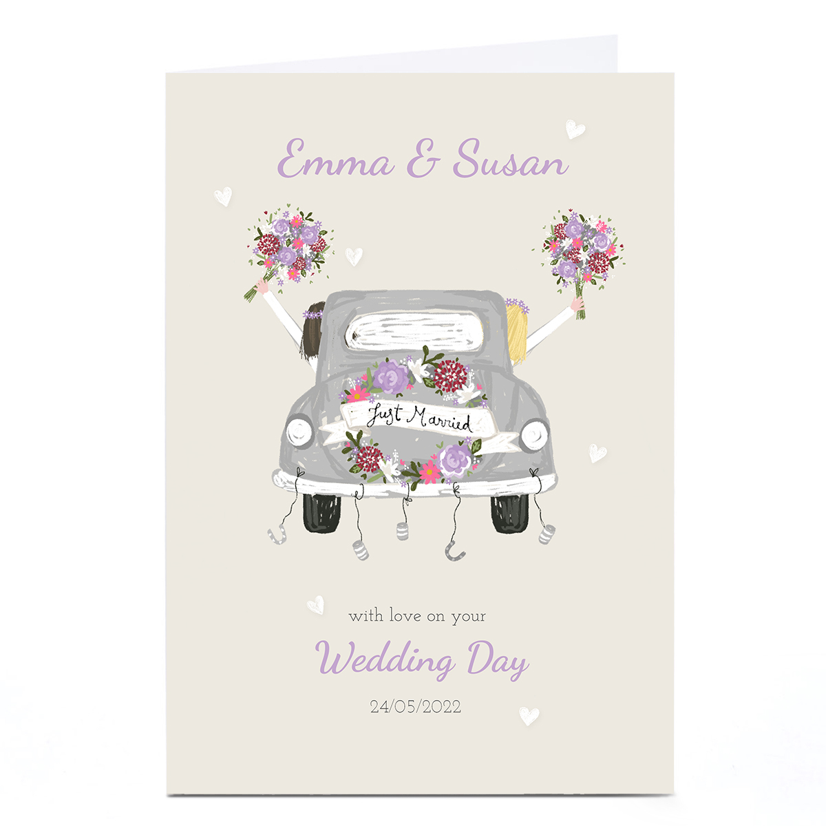 Personalised Kerry Spurling Wedding Card - Mrs and Mrs