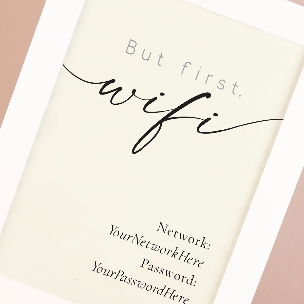 Personalised But First, Wifi Framed Print