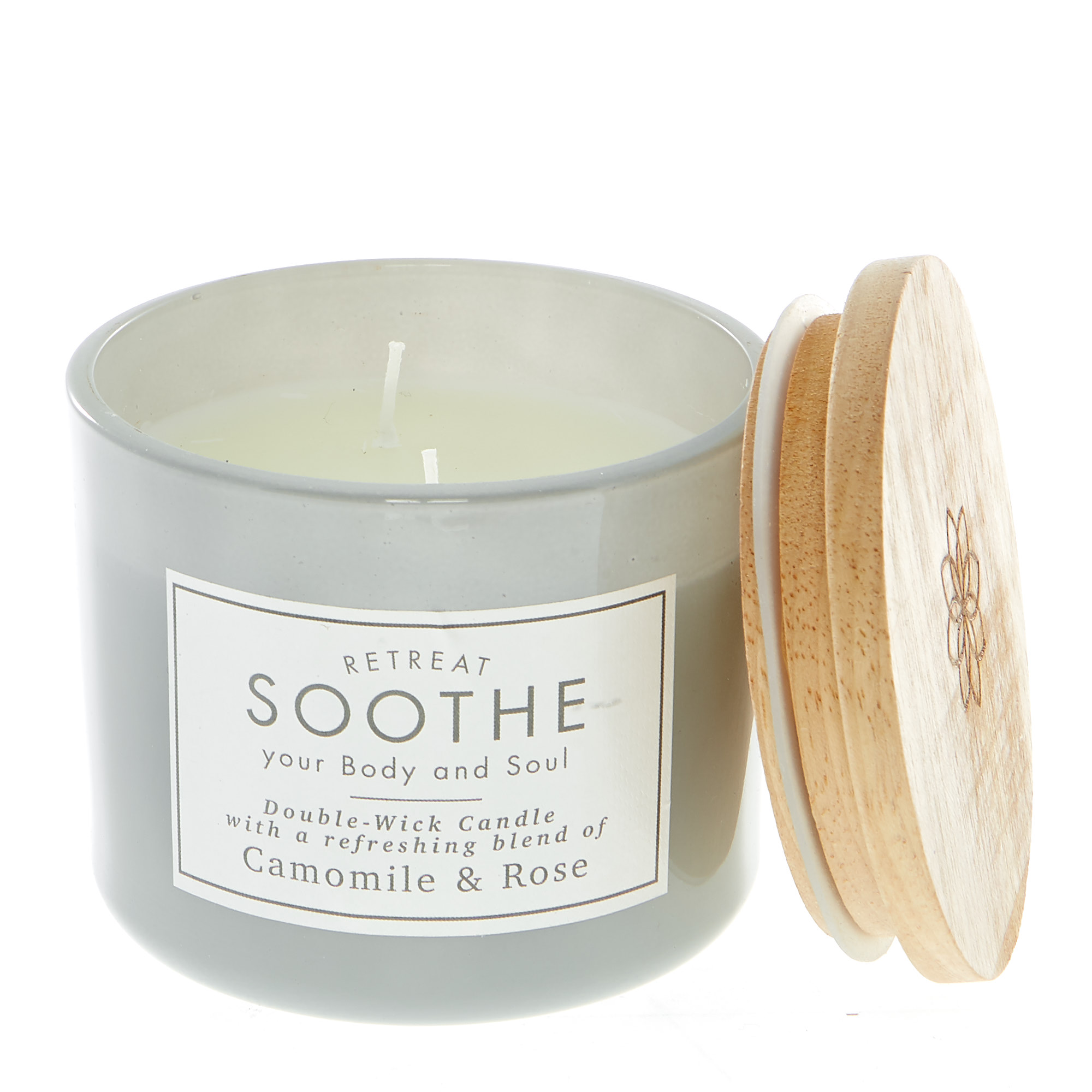 Camomile & Rose Double-Wick Scented Candle