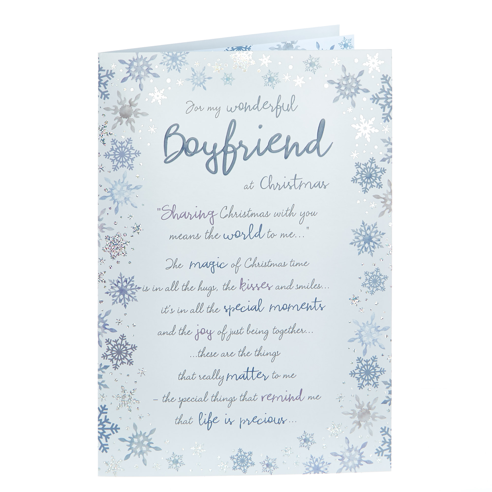 Christmas Card - Wonderful Boyfriend Snowflakes 