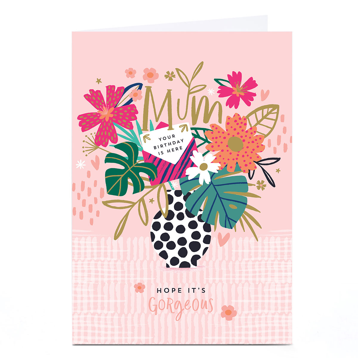 Personalised Birthday Card - Gorgeous Flower Vase, Mum