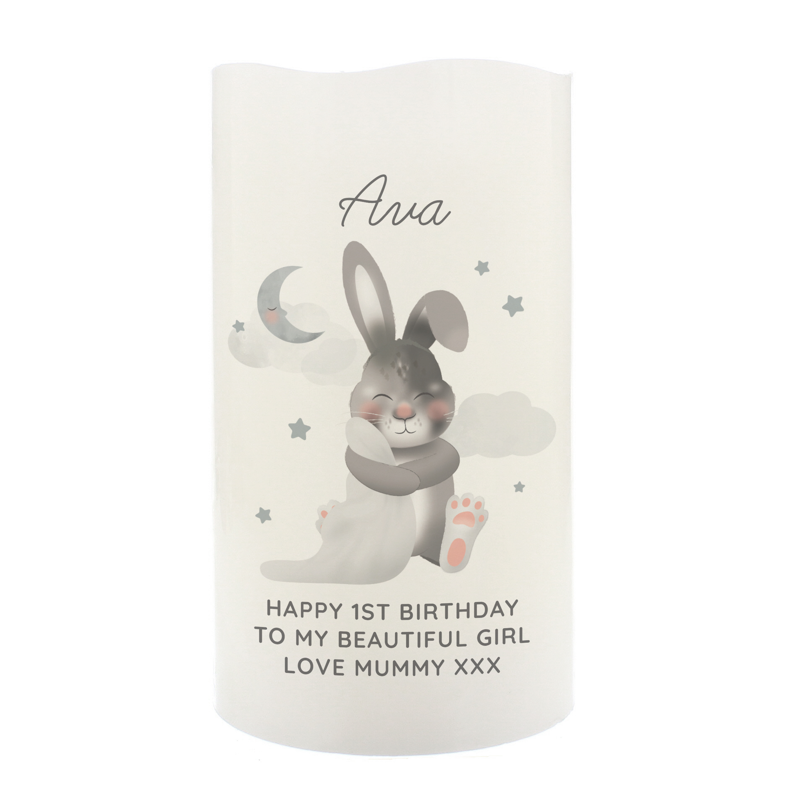 Personalised Baby Bunny LED Candle