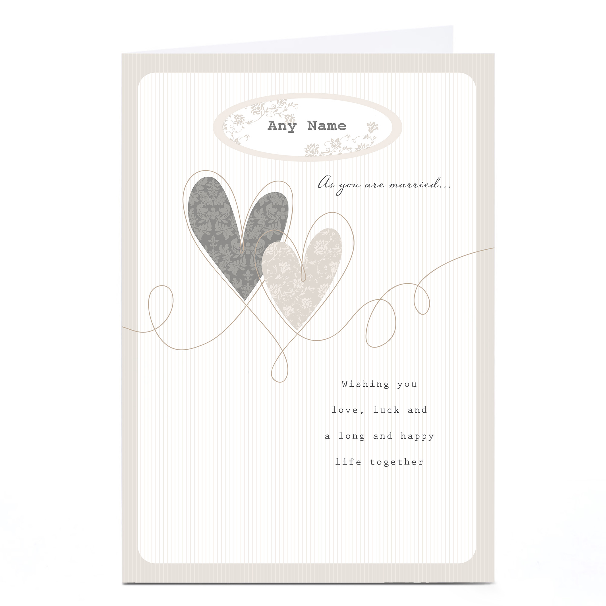 Personalised Wedding Card - Love, Luck & Happiness