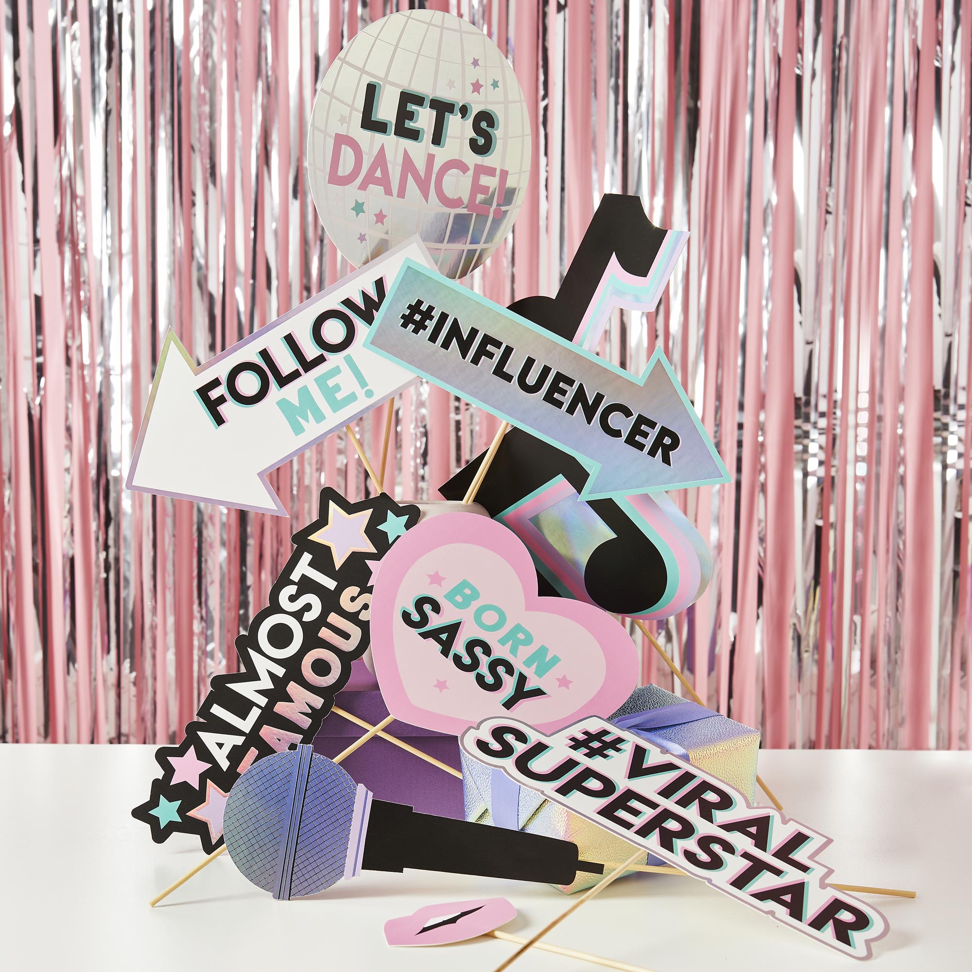 Let's Dance Card Photo Props - Pack of 10