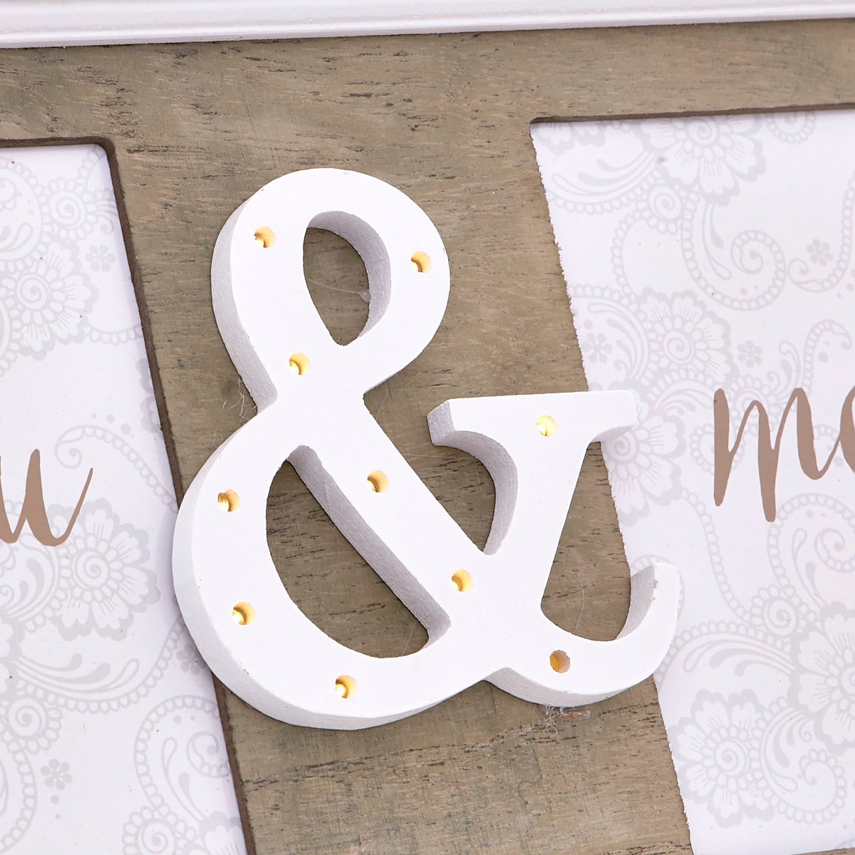Wooden Light Up You & Me Photo Frame