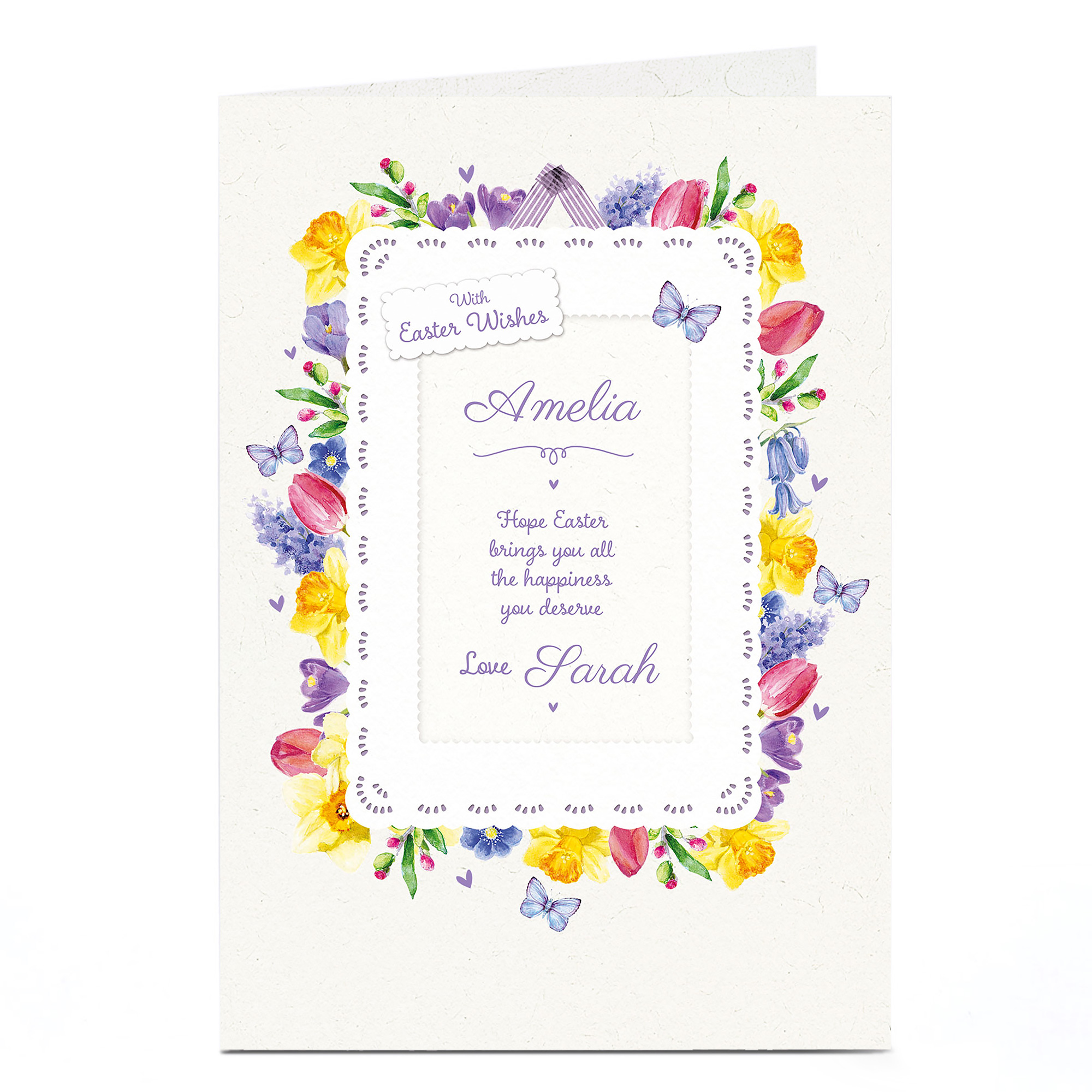 Personalised Easter Card - Floral Easter Happiness