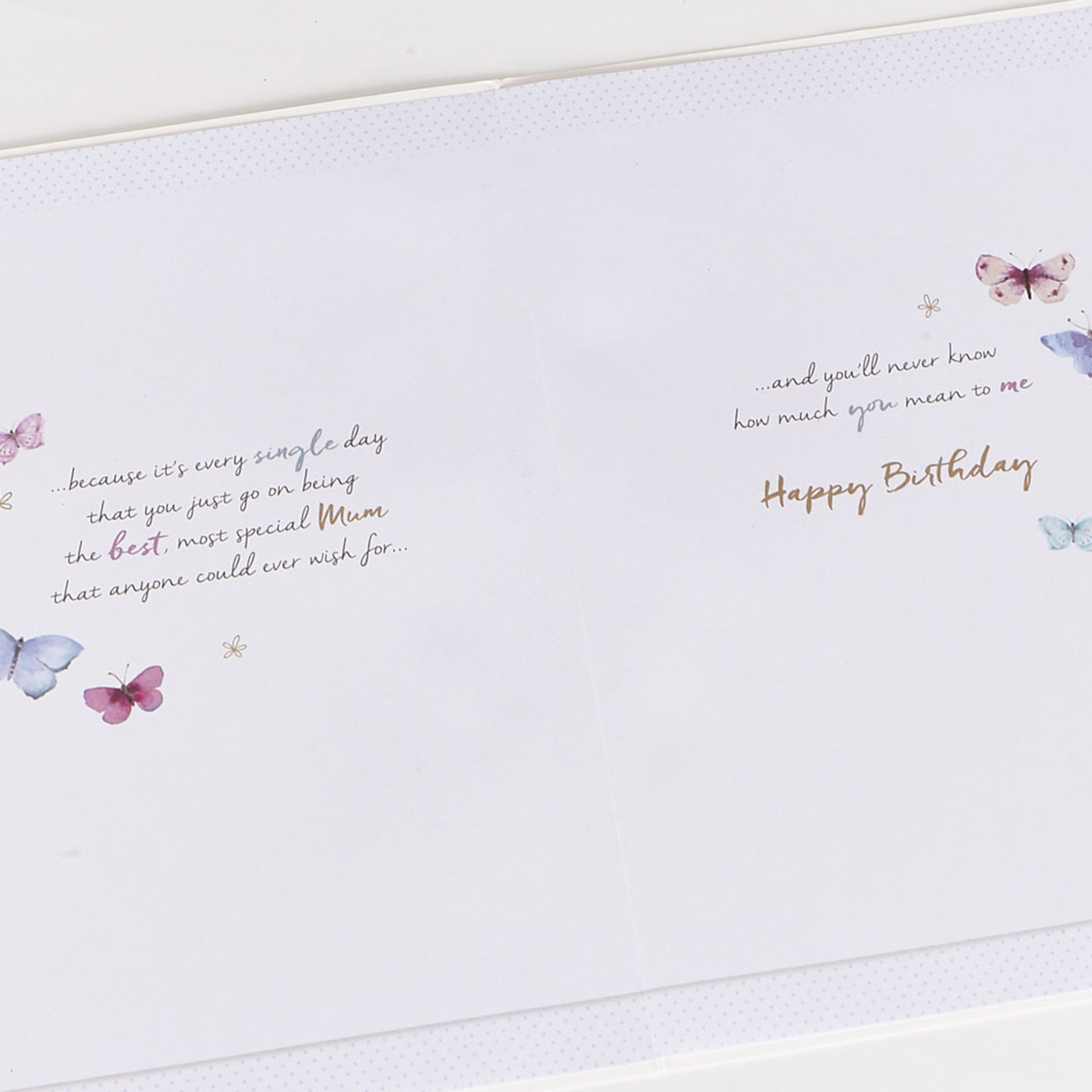 Birthday Card - Mum, Watercolour Butterflies