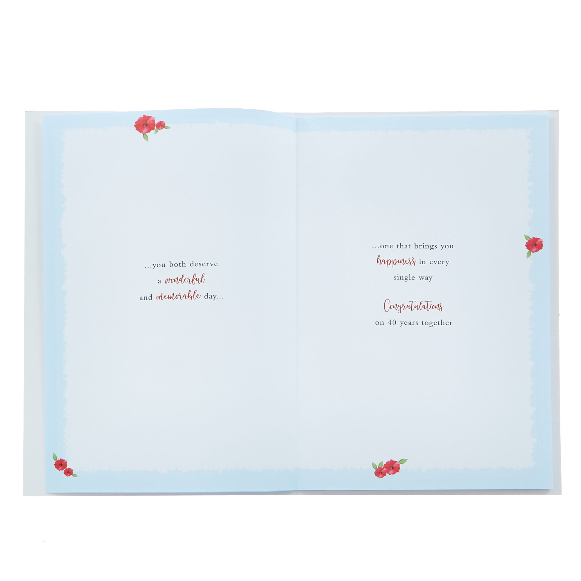 40th Wedding Anniversary Card - Your Ruby Anniversary