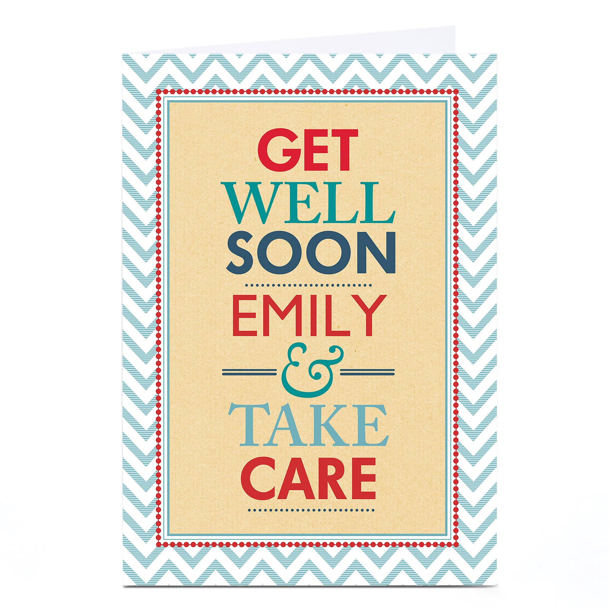 Personalised Get Well Soon Card - Take Care