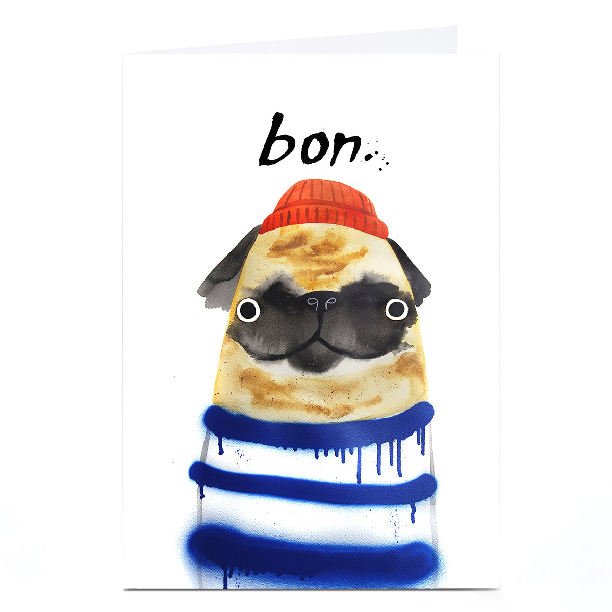 Personalised Jolly Awesome Card - Bon Pug