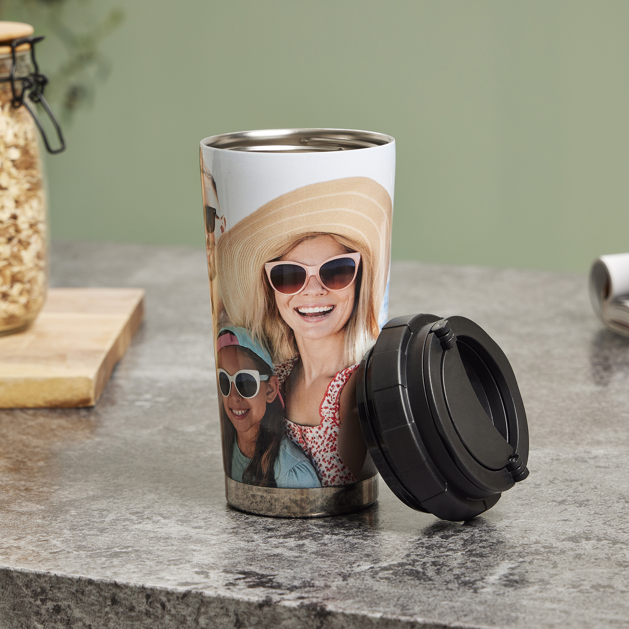 16oz Stainless Steel Photo Travel Mug