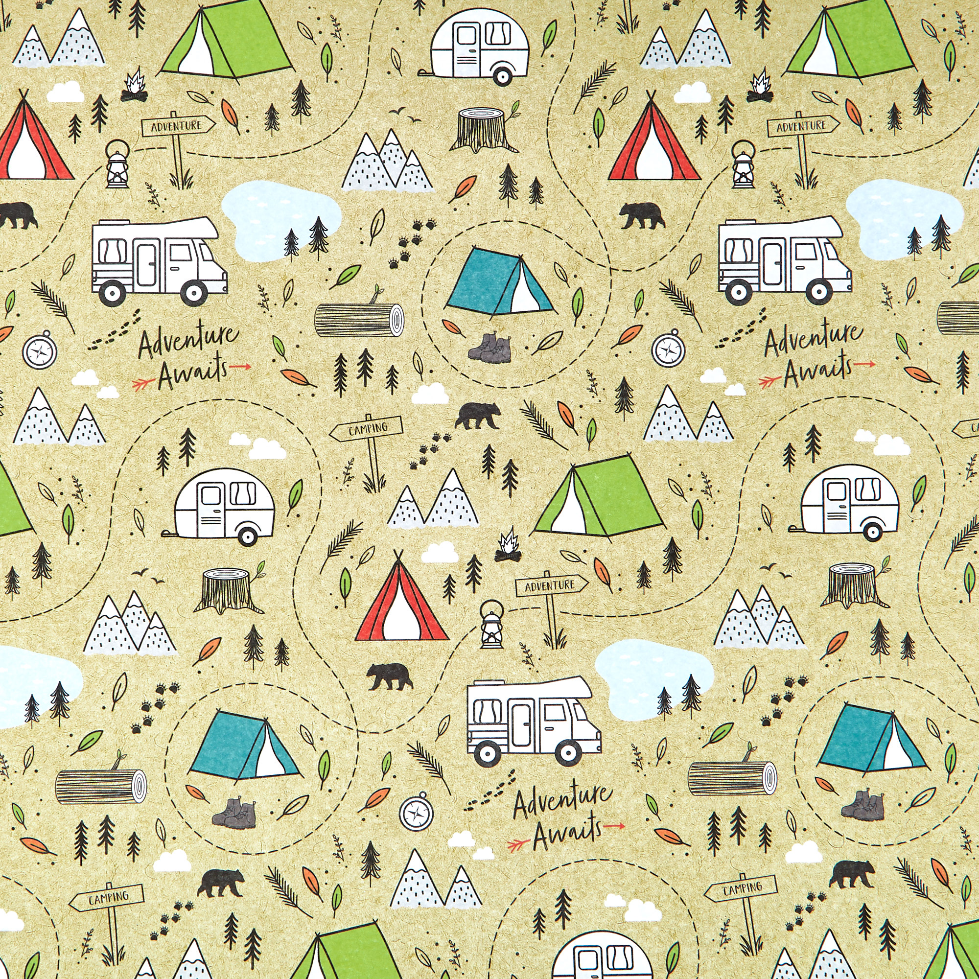 Adventure Awaits Wrapping Paper - 1 Sheet
