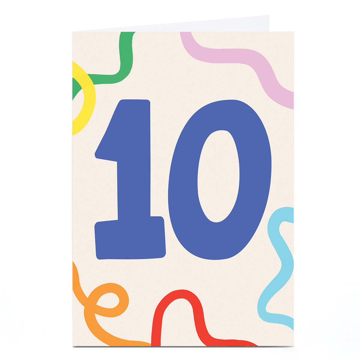10th Birthday Card - Colourful Squiggles
