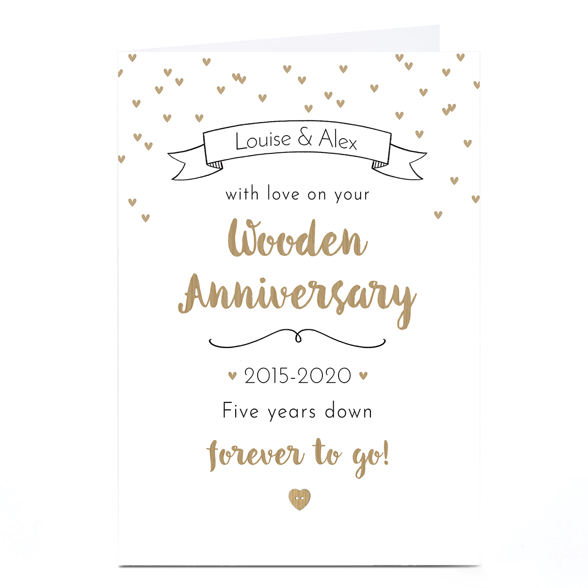Personalised Anniversary Card - Wooden Anniversary 
