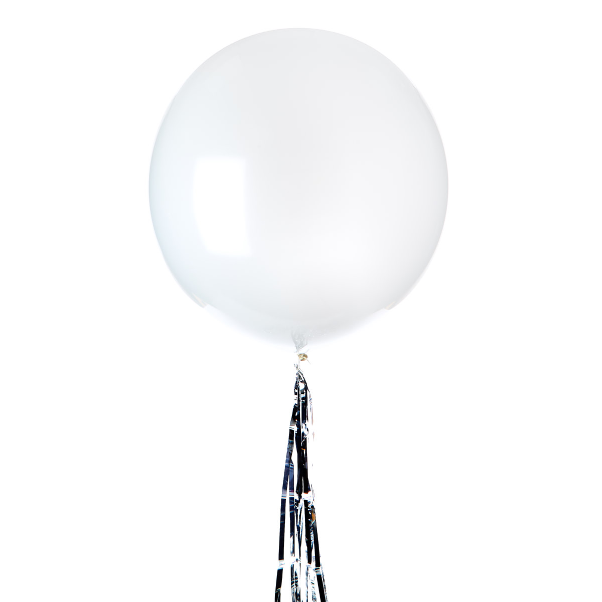 24-Inch Helium-Quality Latex Balloon & Silver Tinsel Tail 
