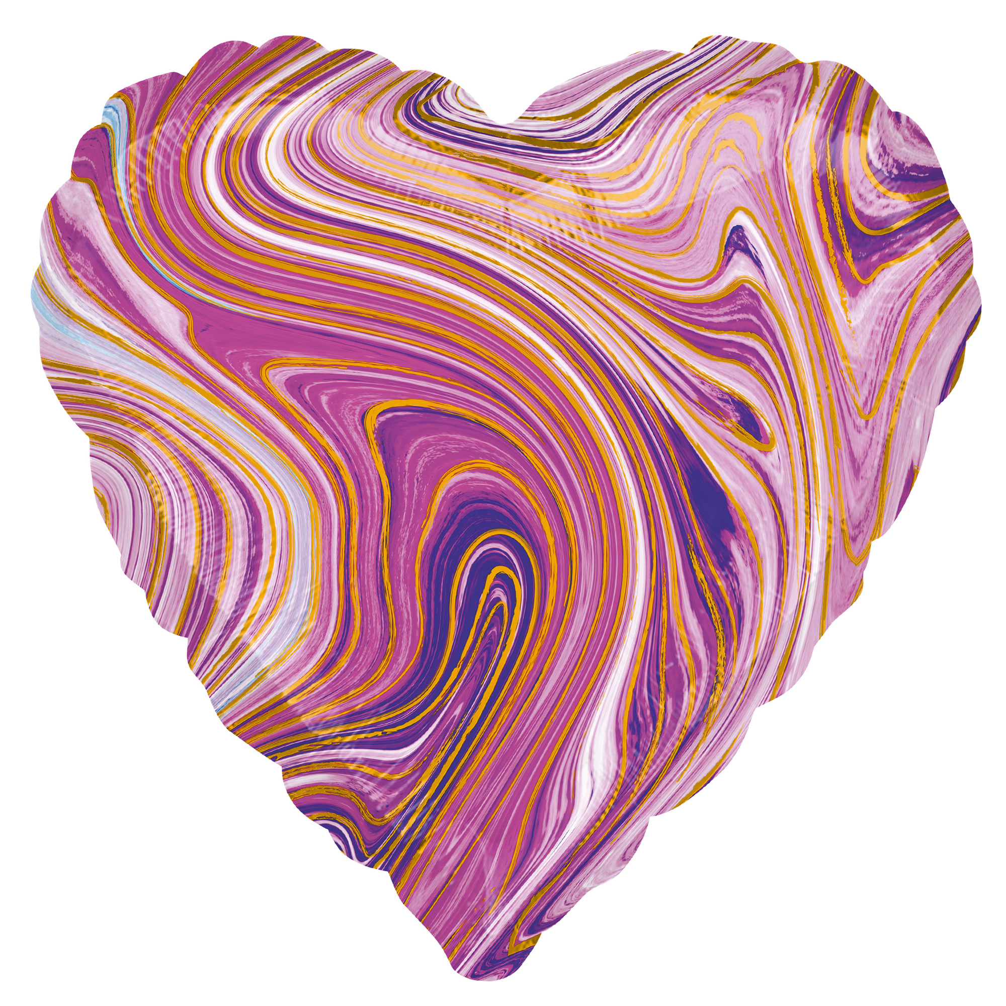 Purple Heart Marble-Effect 17-Inch Foil Helium Balloon