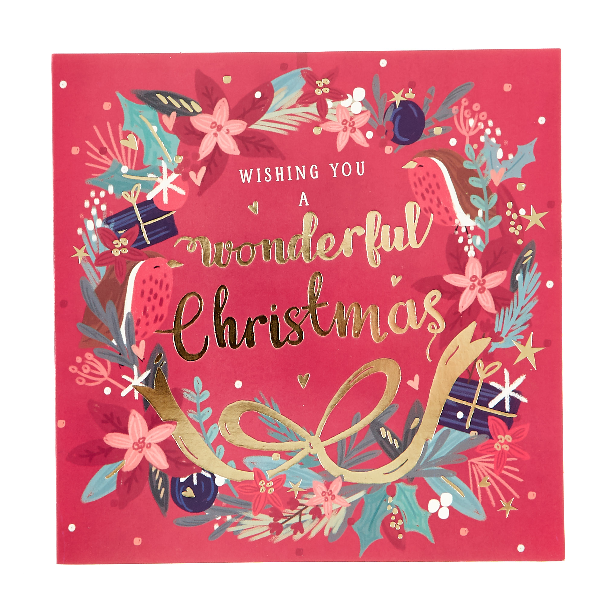 16 Charity Christmas Cards - Wreath & Gifts (2 Designs)