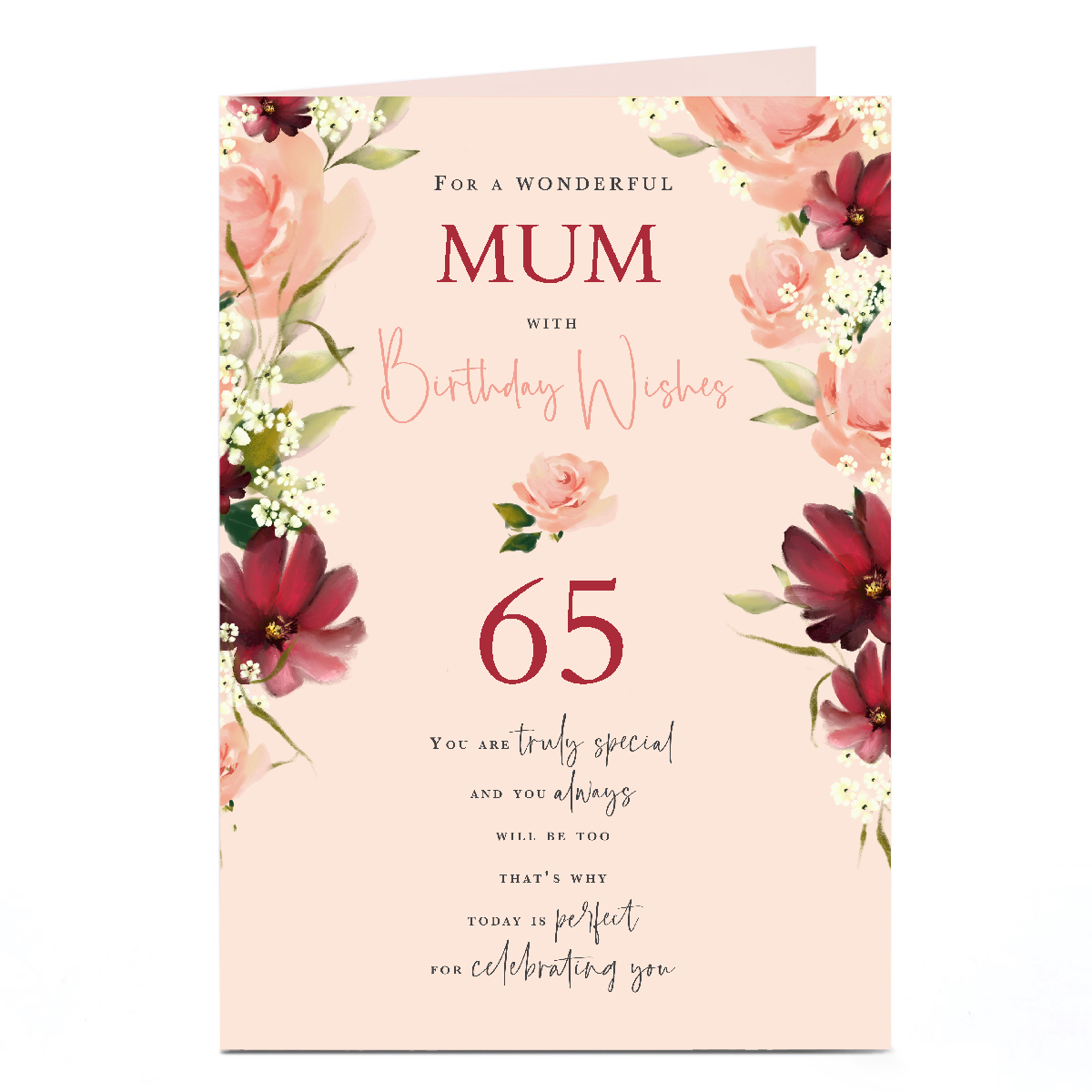 Personalised Birthday Card - Floral, Editable Age and Recipient