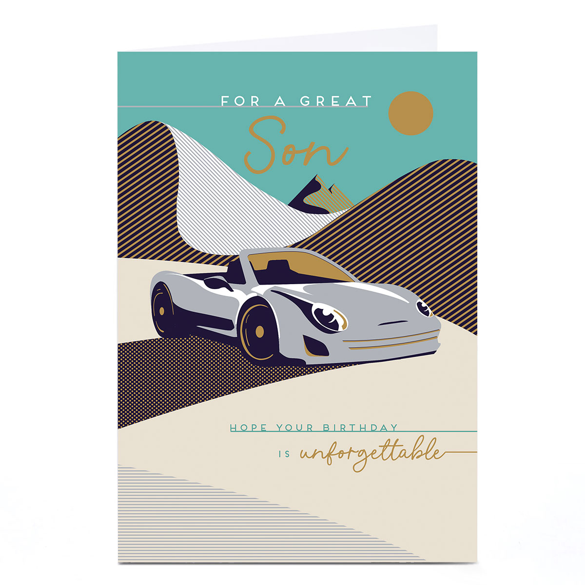 Personalised Birthday Card - Desert Sports Car, Son