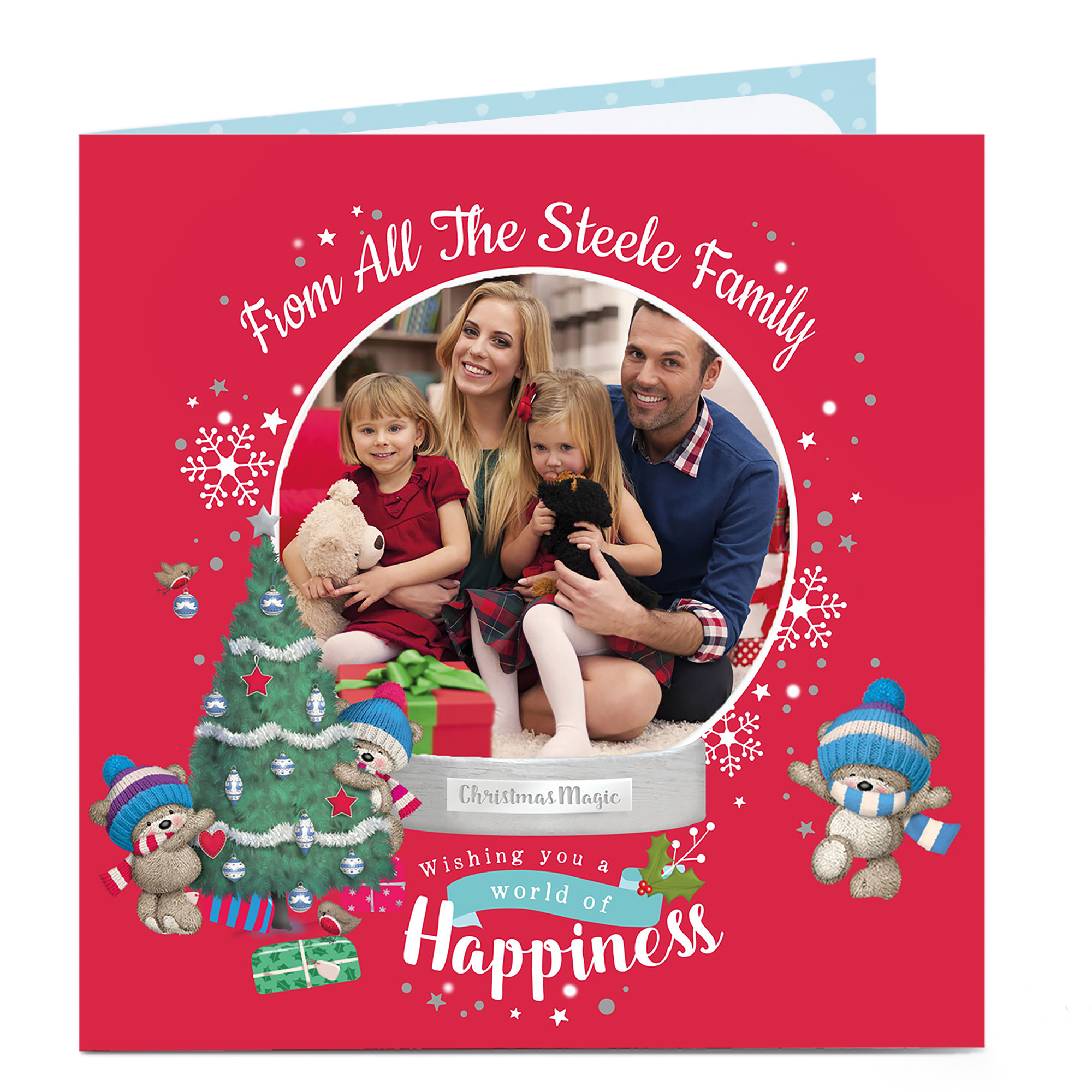 Hugs Photo Christmas Card - Snow Globe