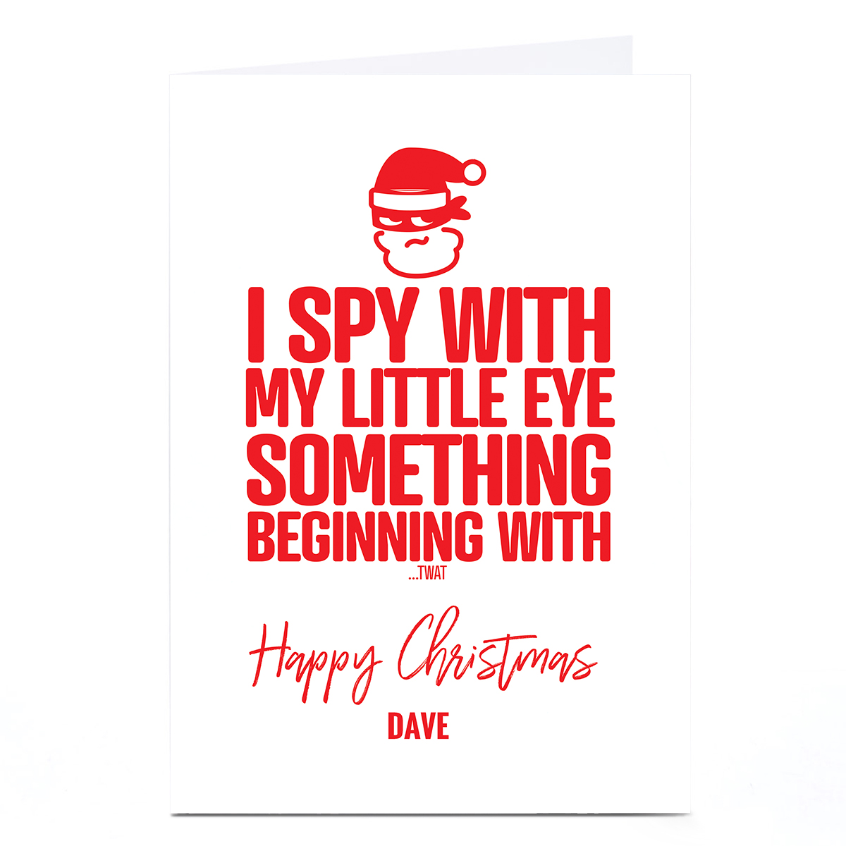 Personalised Punk Christmas Card - I Spy With My Little Eye