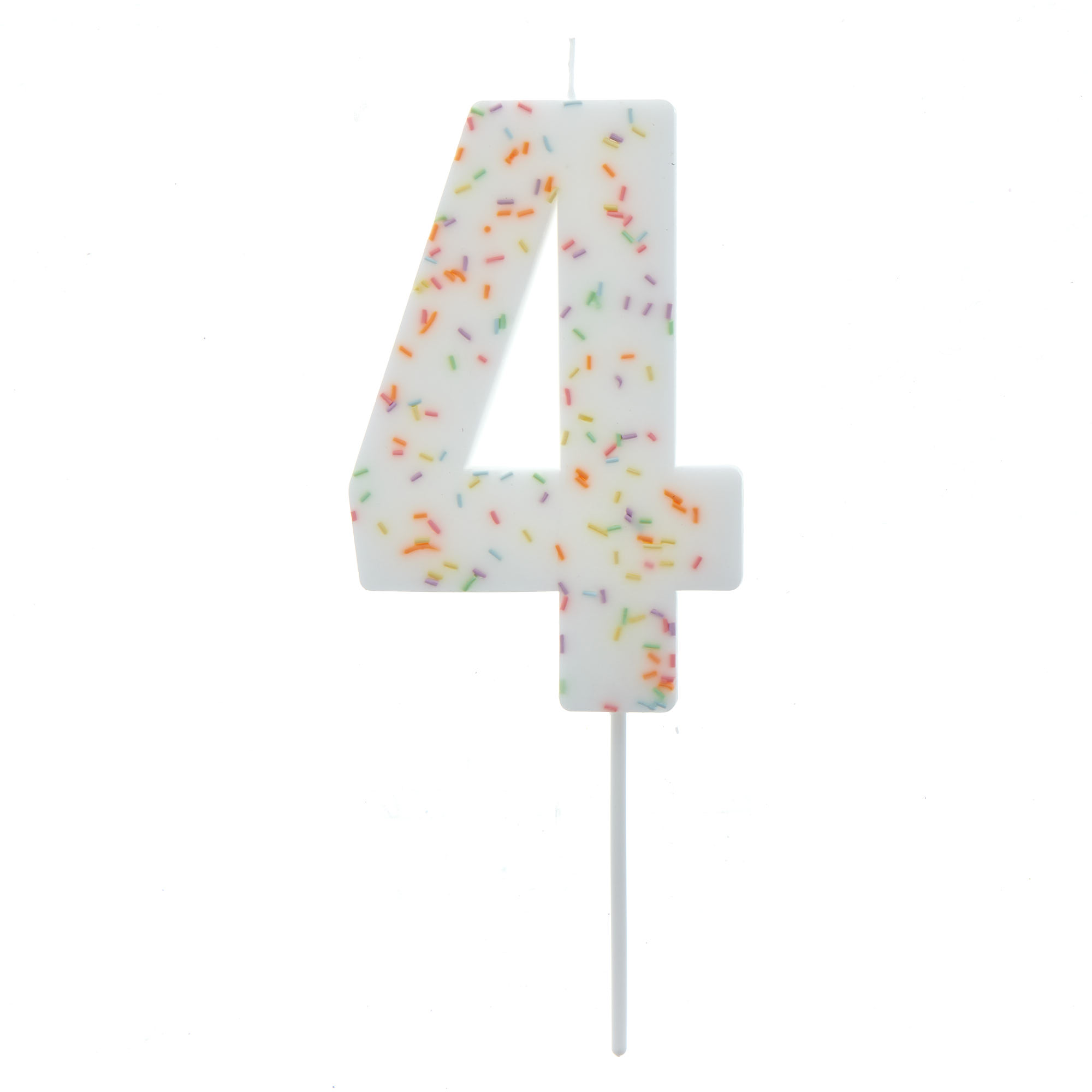 Jumbo Number '4' Sprinkle Candle 