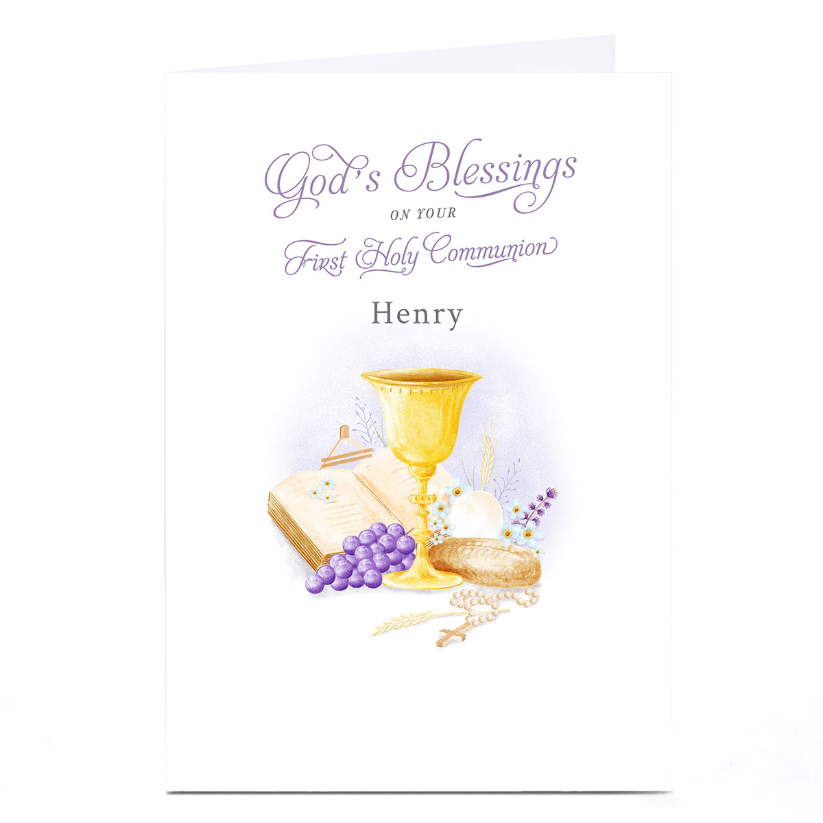 Personalised 1st Holy Communion Card - God's Blessings 