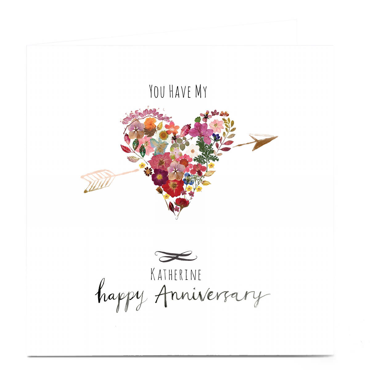 Personalised Emma Valenghi Anniversary Card - Heart