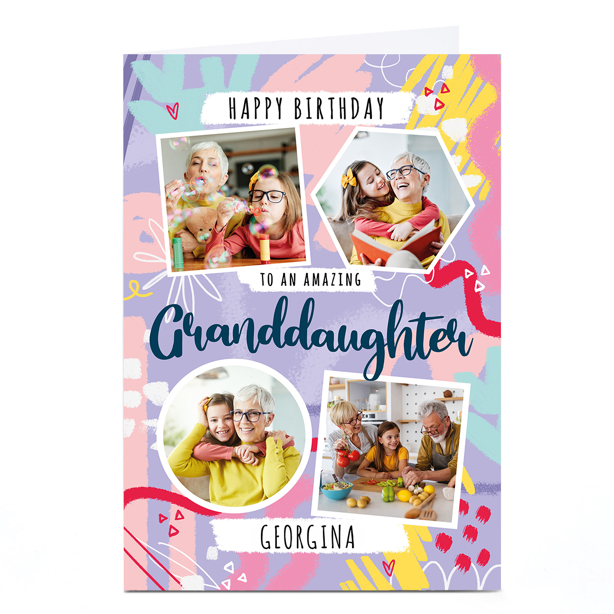 Photo Little Mono Birthday Card - Amazing Granddaughter