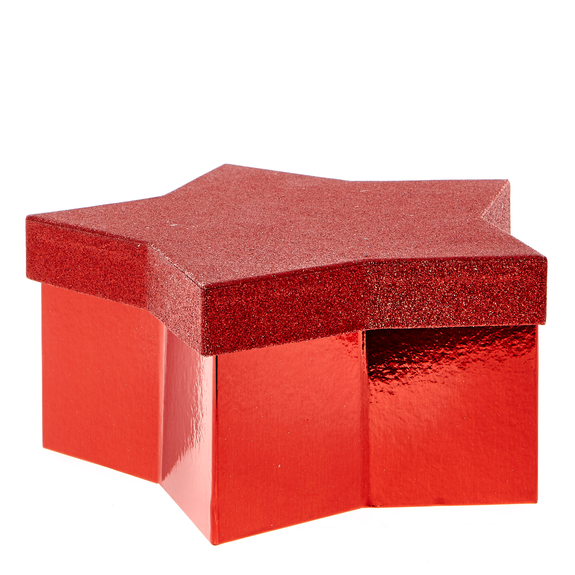 Red Star-Shaped Gift Boxes - Set Of 3