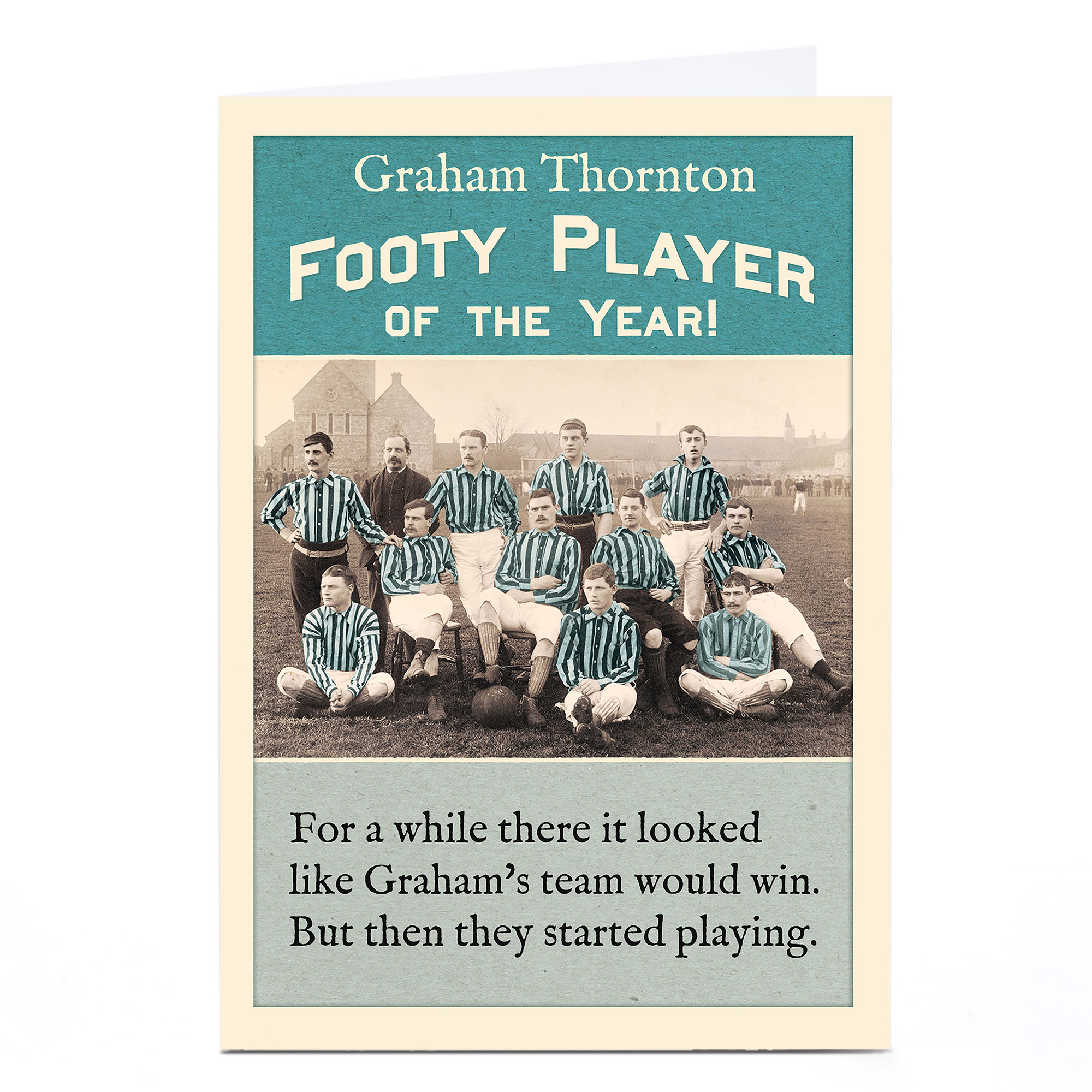 Personalised Madcap Manor Card - Footy Player Of The Year