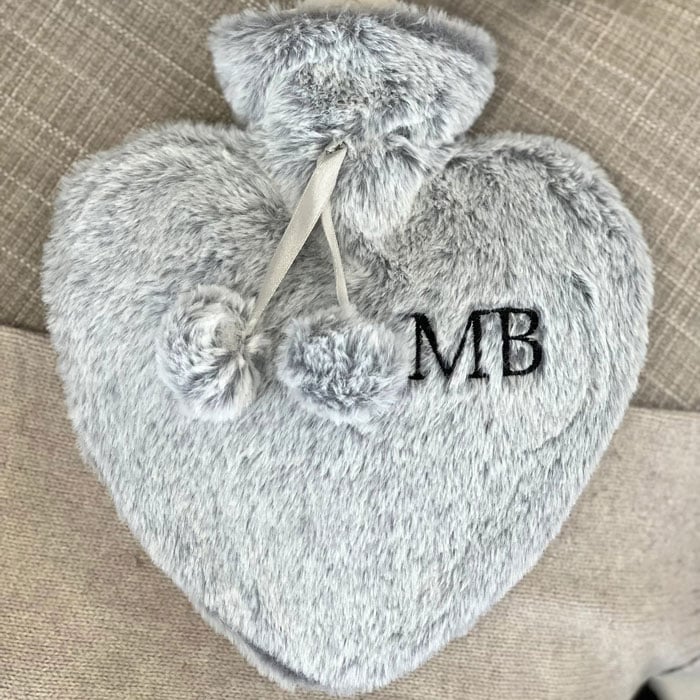 Personalised Love Heart Monogrammed Hot Water Bottle