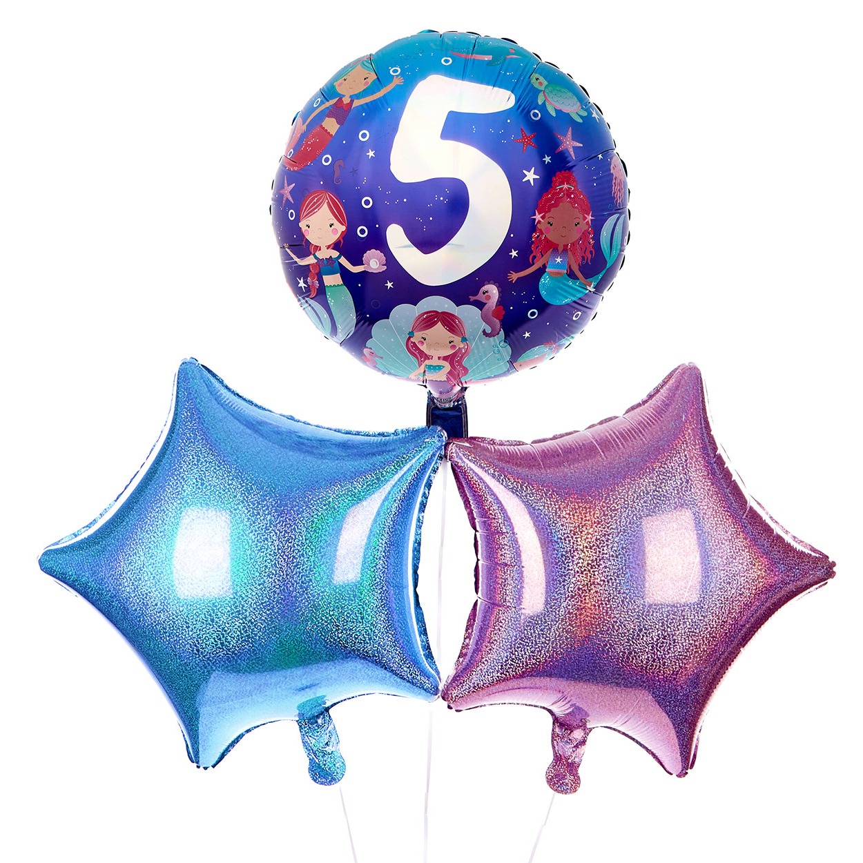 Mermaids 5th Birthday Balloon Bouquet - DELIVERED INFLATED!